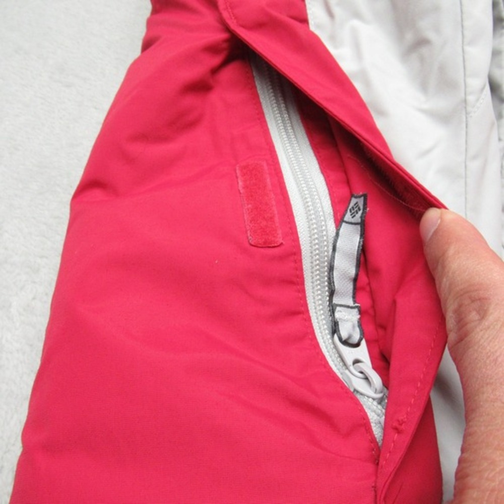 Columbia Jacket Womens Medium Red Gray Vertex Hood Waterproof Full Zip Insulated - Picture 14 of 16